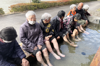 足湯に入りすっきり